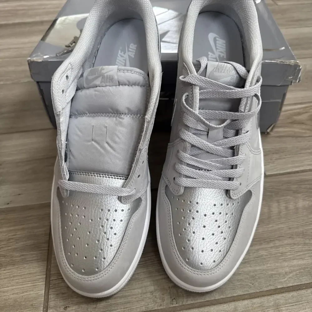 Size 14 Air Jordan 1 Low OG Metallic Silver Grey CZ0790-002 2024